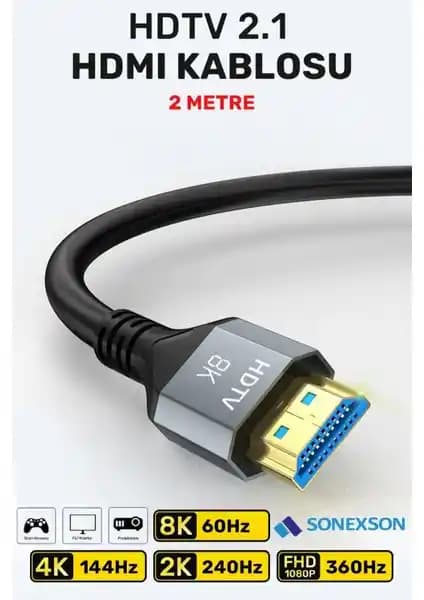 Sonex Ultra Yüksek Hızlı 8K HDMI 2.1 Kablo ile Üst Düzey Görüntü ve Ses Deneyimi