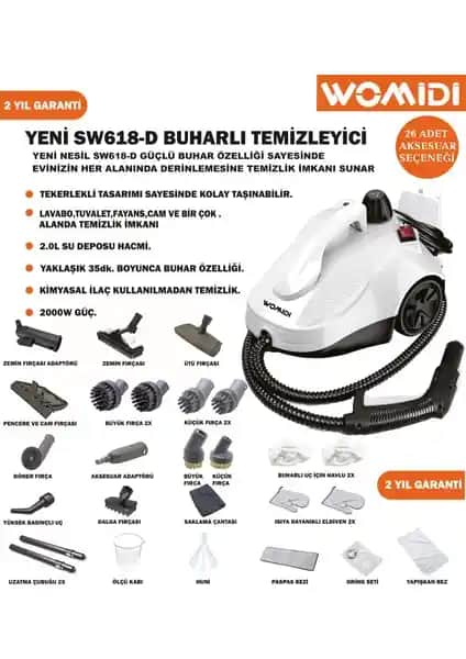 Womidi SW618-D Çok Fonksiyonlu Buharlı Temizleyici ile Evinizde Etkili Temizlik
