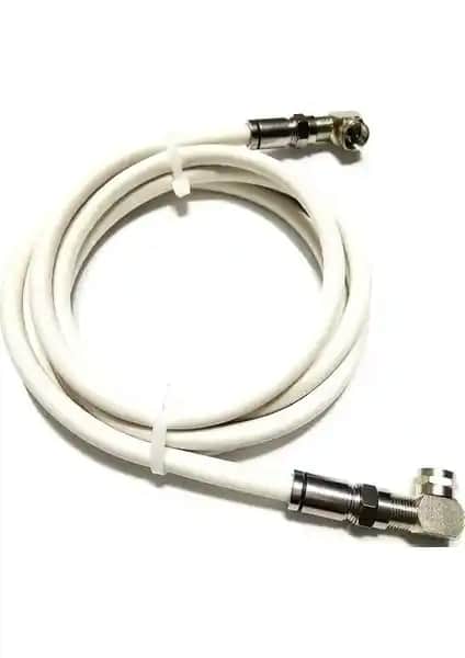 CRESCENT 50 cm Sıkmalı F Konnektörlü L Tipi Uydu Anten Kablosu RG6 A+++
