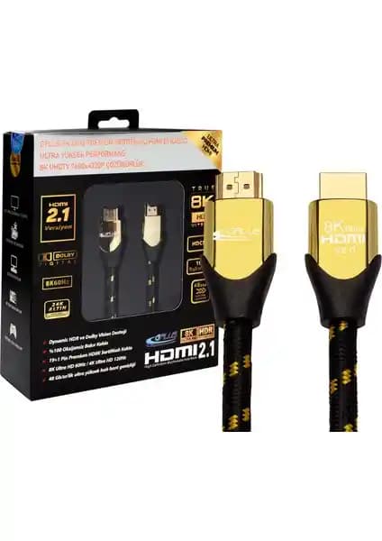 Gplus 8K60 4 Metre HDMI 2.1 Kablosu Yüksek Çözünürlük ve Güçlü Performans Sunar
