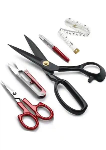 Hodbehod 9 inç Profesyonel Kumaş Kesim Makası Seti Siyah Saplı Çelik Malzeme