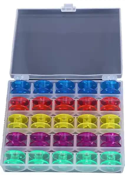 İşkur Makine Ev Tipi Aile Dikiş Makinası Seti Renkli Masura ve Saklama Kutusu ile Pratik Kullanım