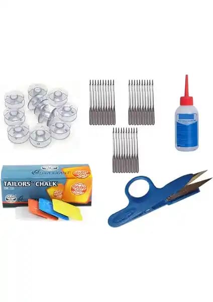 İşkur Makine Ev Tipi Aile Dikiş Makinesi Aksesuar Seti Singer Pfaff Janome uyumlu