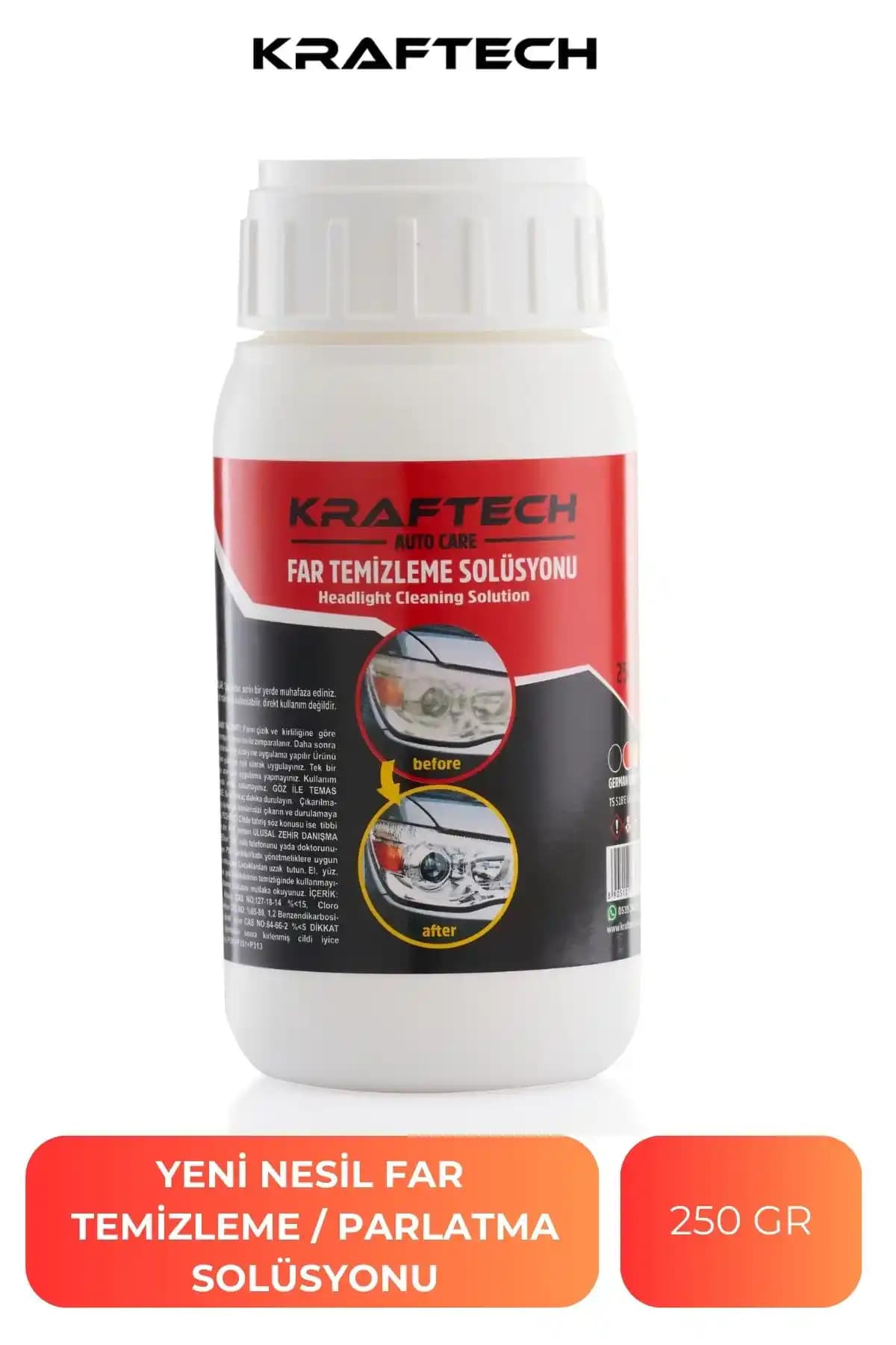Kraftech Yeni Nesil Araba Far Temizleme Sıvısı ve Buharlı Seti Karşılaştırması