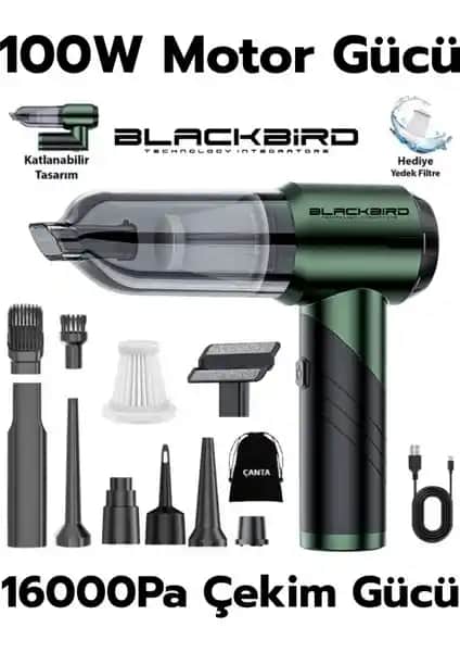 Blackbird MK-5802 Araç İçi Temizlik İçin Güçlü ve Pratik Kablosuz El Süpürgesi