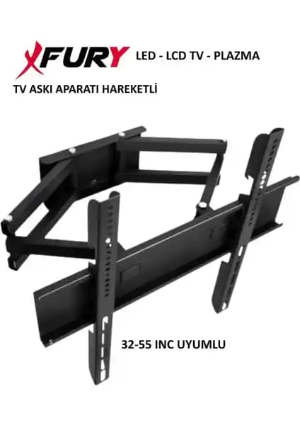 Fury Hareketli LCD ve LED Televizyon Duvar Askı Aparatı Güncel ve Kullanışlı Tasarım