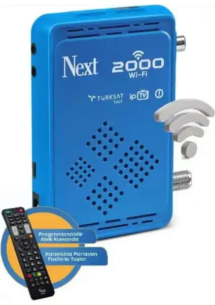 Next 2000 Wi-Fi S Dahili ve Çanaklı Full HD Uydu Alıcısı Türkiye'de Tasarlanıp Üretilmiştir
