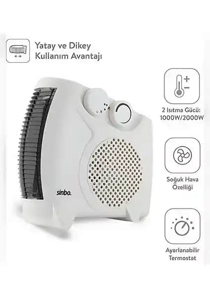 Sinbo SFH-6940 Fanlı Isıtıcı: Çok Fonksiyonlu ve Güvenli Ev ve Ofis ısıtma Çözümü