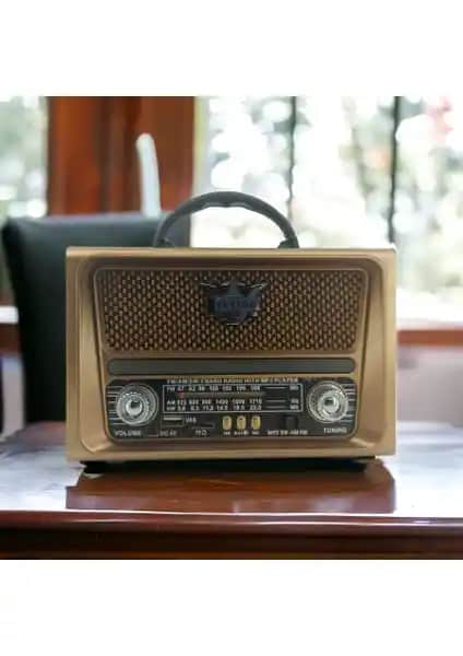 TYY Nostaljik Görünümlü USB SD AUX Bluetooth Destekli Şarjlı Radyo RT-780