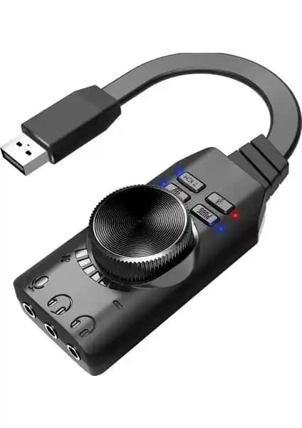 Alfais 4677 USB Harici Ses Kartı 7.1 Kanal Oyun ve Multimedya Desteği
