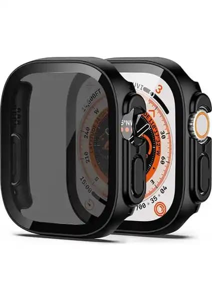 Apple Watch Ultra 49 mm Uyumlu Hayalet Ekran Koruyucu ve Gizli Filtreli Kasa Koruma
