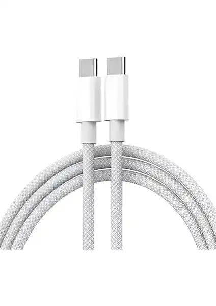 Ebotek 240W Hasır Hızlı Şarj Kablosu iPhone 15 ve 16 Serisi İçin Uyumlu