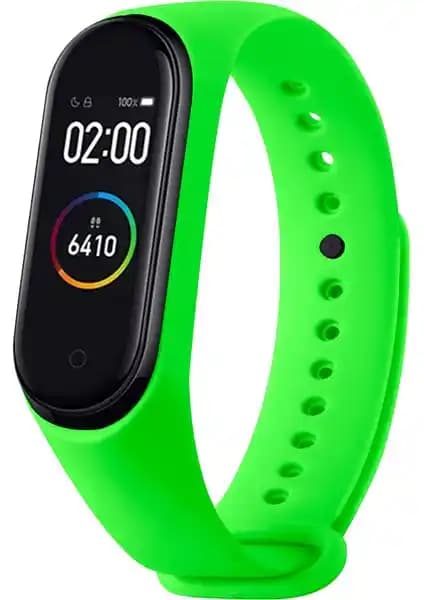 Hoffice Xiaomi Mi Band 3 ve 4 Uyumlu Yüksek Kaliteli Neon Yeşil Silikon Kordon