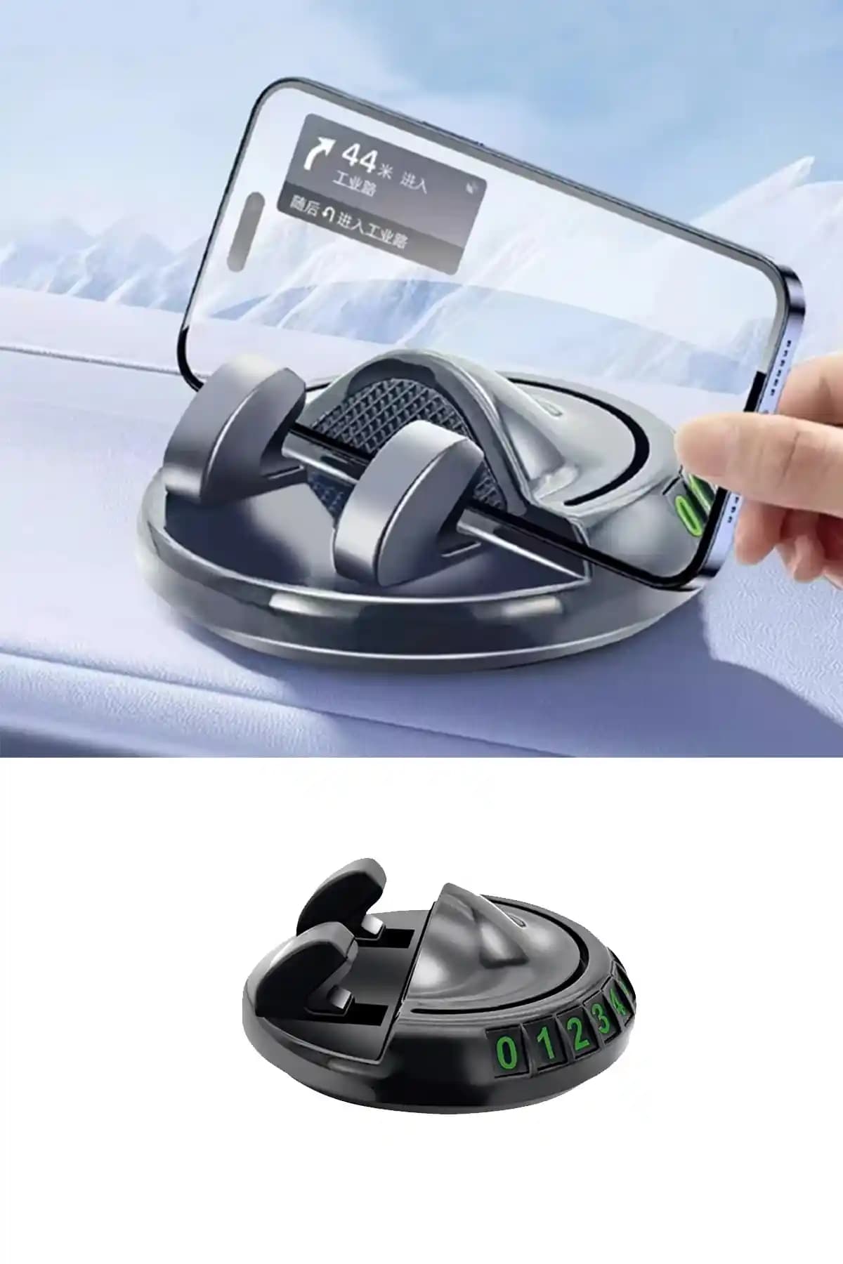 MeyZone Araç İçi Telefon Tutuculu Numaratör: 360° Döner, Çok Fonksiyonlu ve Pratik Tasarım