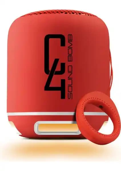 Powerway C4 Kırmızı Taşınabilir Bluetooth Hoparlör: Kompakt Tasarım ve Güçlü Ses Performansı