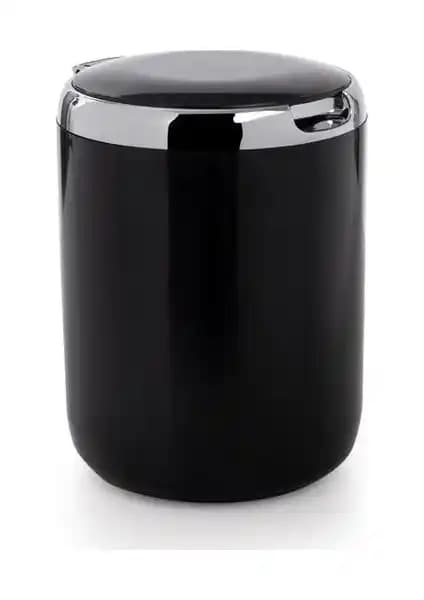 Primanova Pasifik 3 Lt Siyah Plastik Kapaklı Mutfak Tezgah Üstü Çöp Kovası