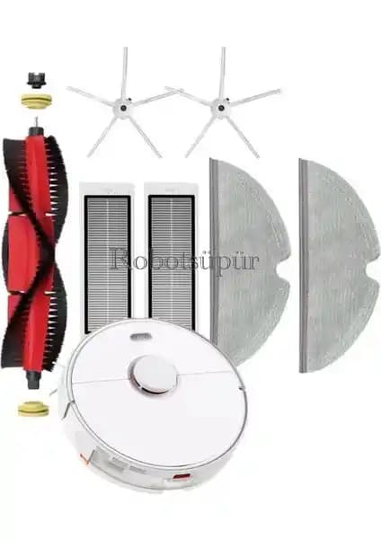 Roborock S5 Max Beyaz Robot Süpürge için Uyumlu 7’li Yedek Parça Seti