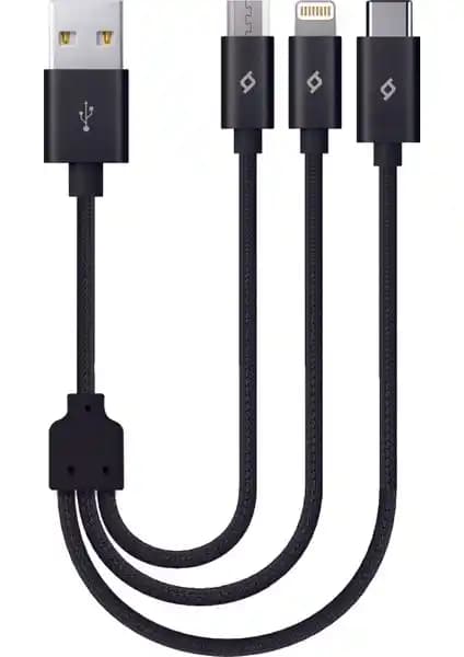 Ttec Alumicable Mini 30cm Universal 3'ü 1 Arada Data ve Şarj Kablosu Dayanıklı ve Hızlı