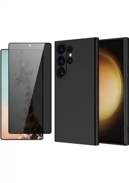 Vendas Galaxy S24 Ultra için Zore Mara Lansman Kapak ve Parmak İzi Okumalı Hayalet Ekran Koruyucu