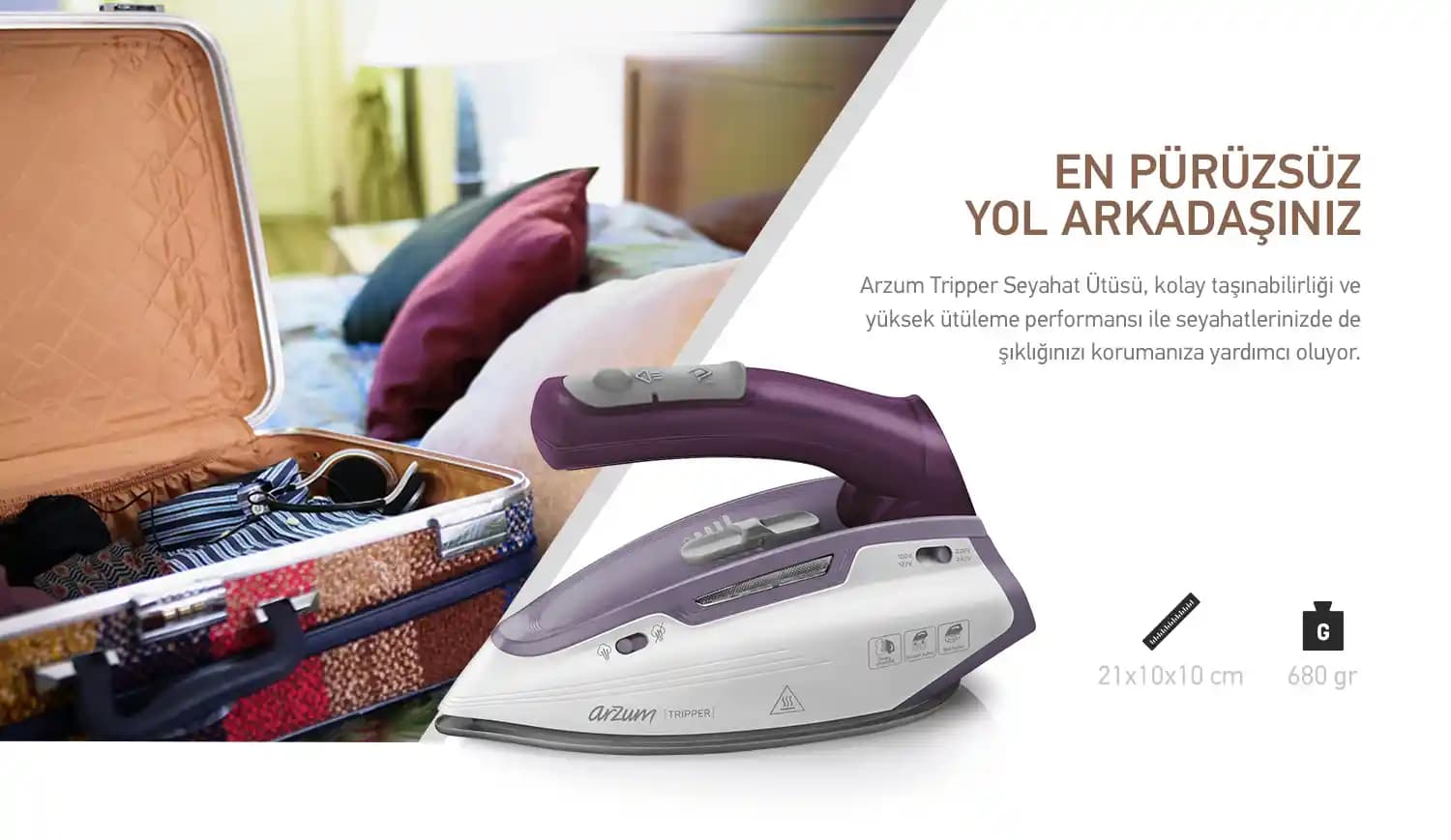 Arzum Tripper Seyahat Ütüsü: Hafif ve Pratik Tasarımıyla Seyahatlerinizi Kolaylaştırır