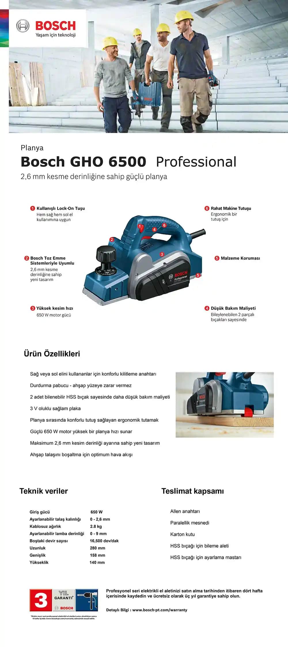 Bosch GHO 6500 Planya: Güçlü Motor ve Ergonomik Tasarım ile Profesyonel Kesim Çözümleri