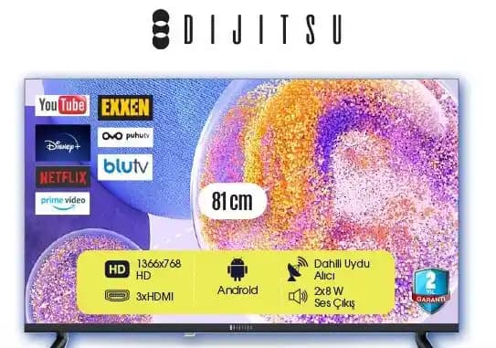 Dijitsu Android TV ile Yüksek Kaliteli Akıllı Televizyon Deneyimi ve Özellikleri