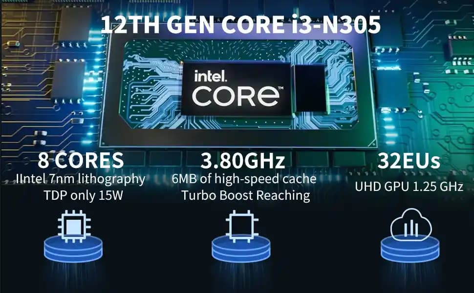 Intel Core i3-N305 İşlemcisi ile Hafif ve Mobil Dizüstü Bilgisayarlar İçin Güçlü Çözüm
