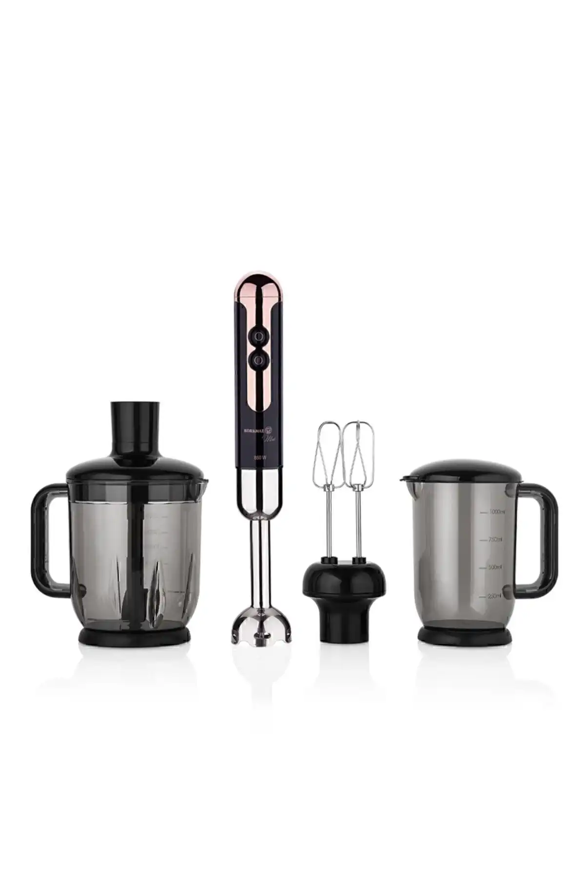 KORKMAZ Mia Mega Siyah Rosegold Deluxe Blender Set ile Mutfakta Kolaylık