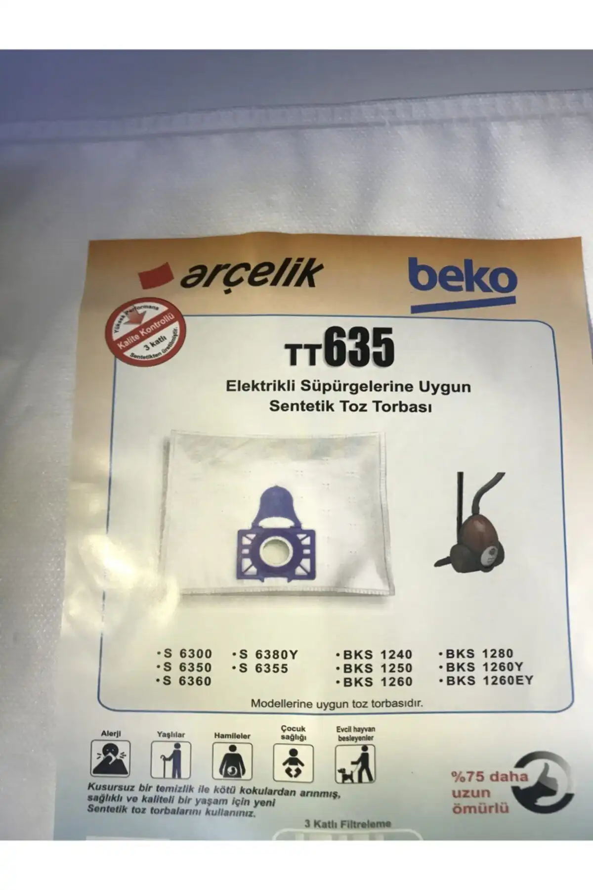 Arçelik S 6300 Süpürge Torbası ile Hijyen ve Yüksek Performans Sağlayın
