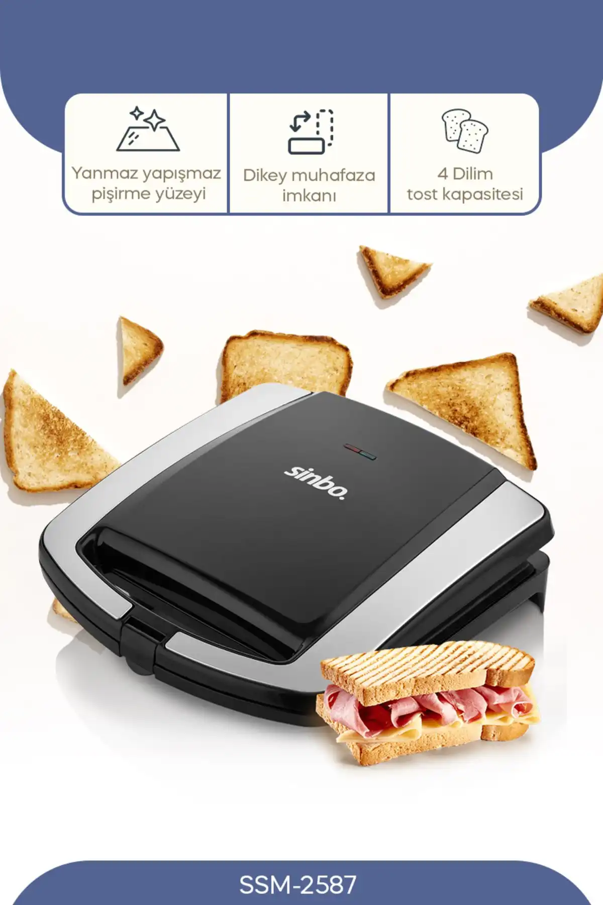 Sinbo SSM-2587 2 Dilim Mini Tost Makinesi İncelemesi ve Özellikleri