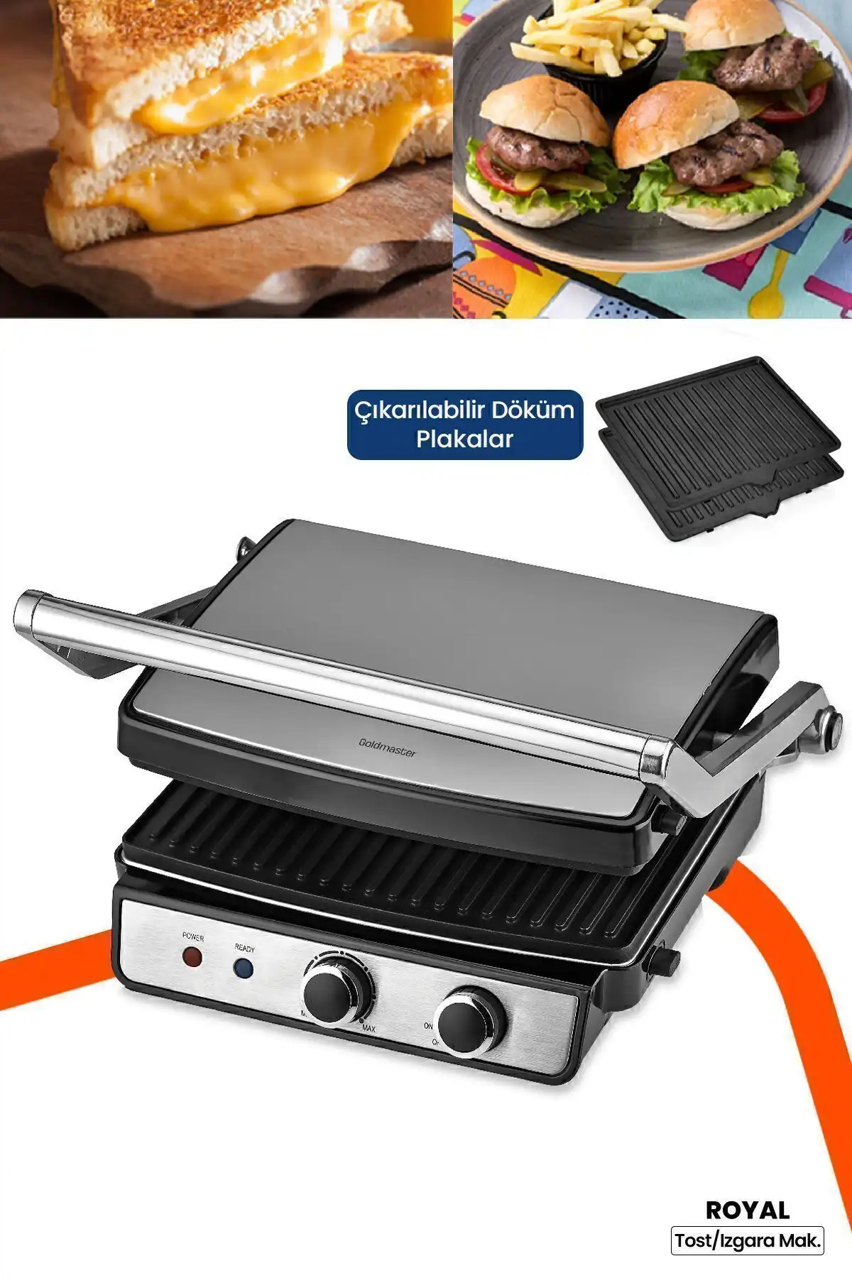GoldMaster Royal Inox Paslanmaz Çelik Tost ve Izgara Makinesi Özellikleri ve Yorumlar