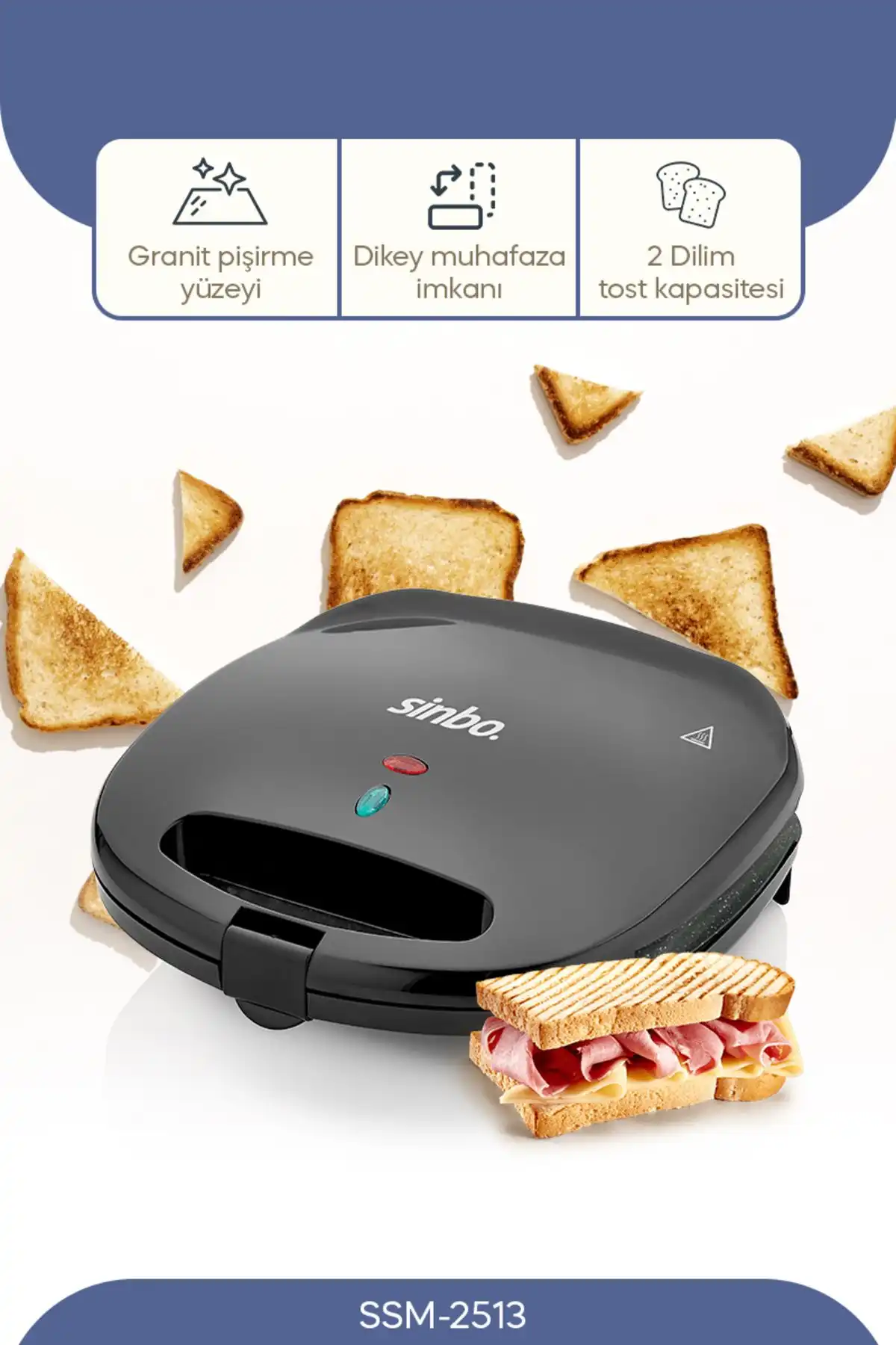 Sinbo SSM-2513 Tost Makinesi: Yüksek Performans ve Kolay Kullanım Özellikleri